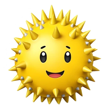 Spiky Stress Ball yellow sticker
