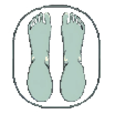 Simple cute character body base, light colored (#f8fafc) round oval body shape about 24x24px, small 8px wide feet at bottom, semi-transparent outline, subtle shading for depth, empty space on top for emoji head, bouncy appearance sticker