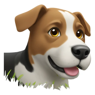 dog in the grass sticker