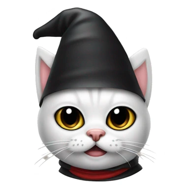 cat wearing a birthday hat and a darth  vader costume sticker