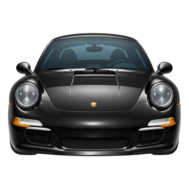 Create a black Porsche 911 in authentic Apple emoji style.

 sticker