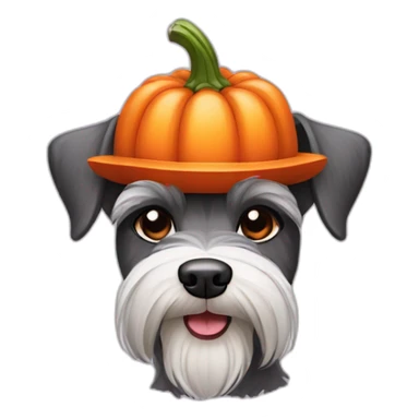 schnauzer dog wearing pumpkin hat sticker