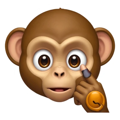 A monkey pulling his eyelid down with one finger sticker