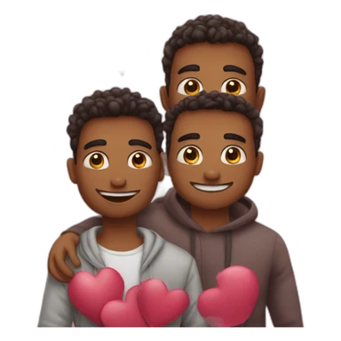 A trio of 3 male friends wishing valentines day to each other. sticker