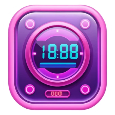 holographic purple and pink timer  sticker