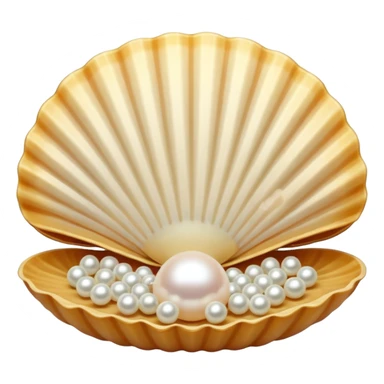 Girly clamshell with pearl inside sticker