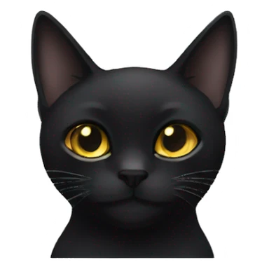 black cat gold eyes medium long hair sticker