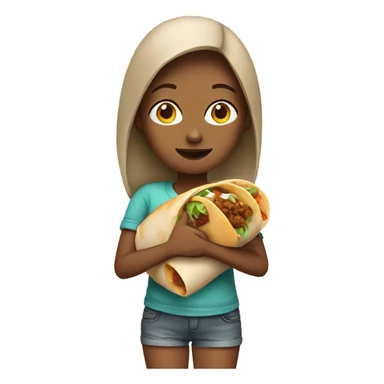 Girl with burrito  sticker