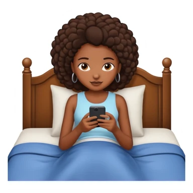 black girl texting on bed sticker