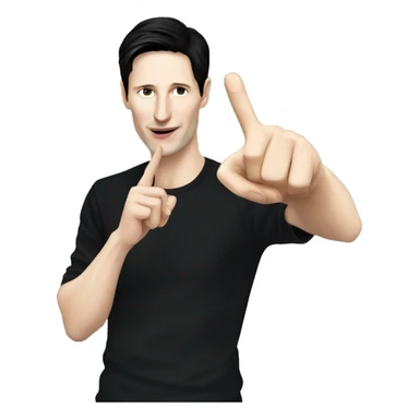 Pavel Durov points his finger sticker