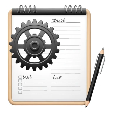 task list with gear sticker