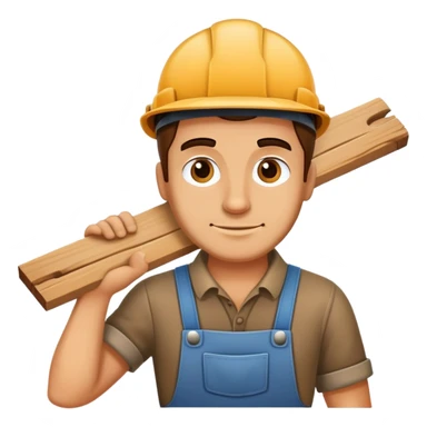 carpenter with wooden plank sticker