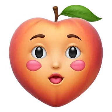 Peach emoji with a kiss emoji on the peach emoji  sticker