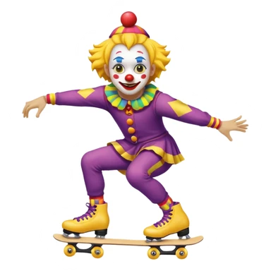 skater clown skating yellow sticker