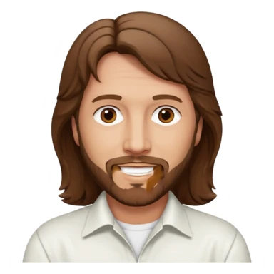 Barry Gibb brown eyes, brown hair, white outfit sticker