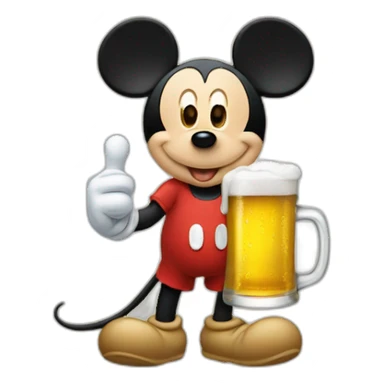 Mickey qui boie de la bière sticker