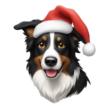 Border collie with Santa Hat sticker