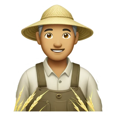 Asian rice farmer sticker