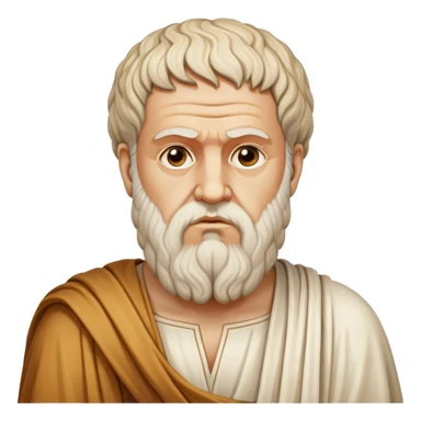 Cinematic Realistic portrait of Plato, depicted as a wise ancient philosopher with a contemplative gaze and detailed traditional Greek attire, rendered in soft, classical lighting that evokes antiquity sticker