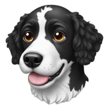 Black and white Water dog with big head sticker