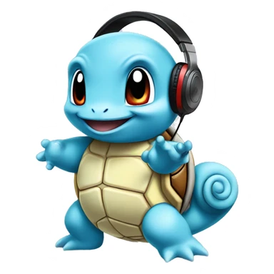 Squirtle listening to music sticker