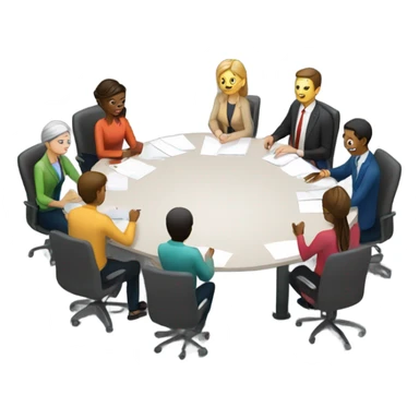 men and women work meeting at a table sticker