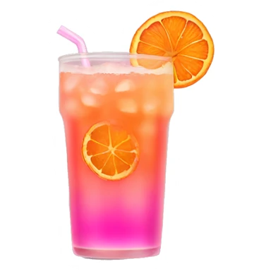 Orange and pink hibiscus iced drink sticker
