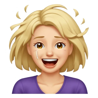 Laugh crying ripping hair out female sticker