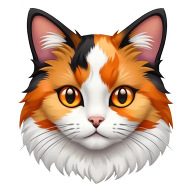calico cat with orange, black and white patches sticker