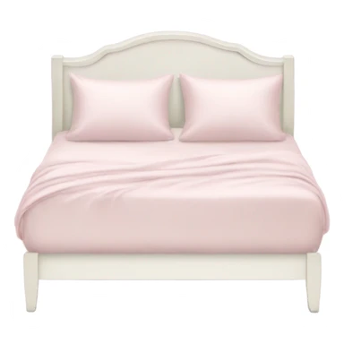 light pink silk bed with white headboard sticker
