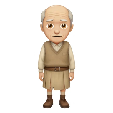 beige ancient male skirt cloth sticker