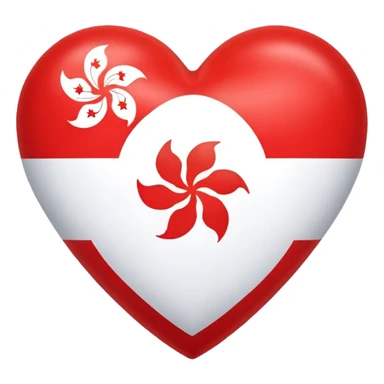 heart with hongkong flag design in it sticker