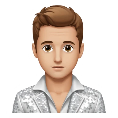 Joey McIntyre from NKOTB with light brown hair, white sequin outfit sticker