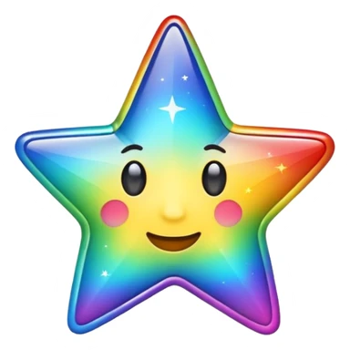 Rainbow Star Emoji Style sticker