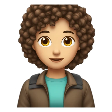 une meuf brune avec les cheveux bouclé sticker