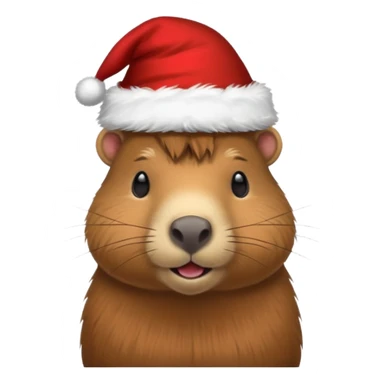 Capibara con sombrero navideño sticker