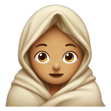 Sleepy girl bundled in blanket sticker