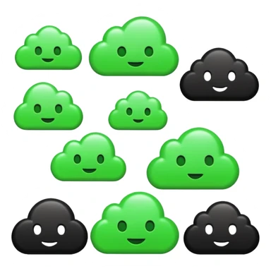 need a perfect emoji pack set for a decentralized infrastructure project for cloud depin etc in web3 crypto black and green neon sticker