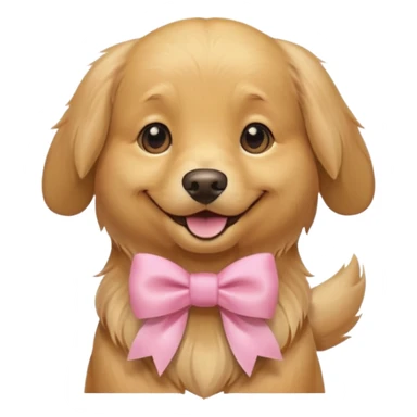 Golden retriever dog with light pink bow  sticker