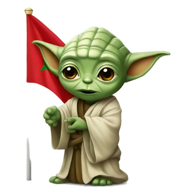 YODA HOLDING MOROCCO FLAG sticker
