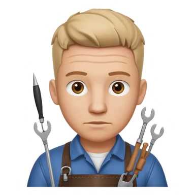 professional locksmith portrait, head and shoulders only, serious focused expression, leather apron collar, small lockpick tools visible, 3D cartoon, mobile game icon style, clean background, no text, no watermark
 sticker