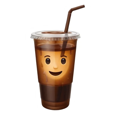 cold brew coffee in a takeaway cup with a lid and straw sticker