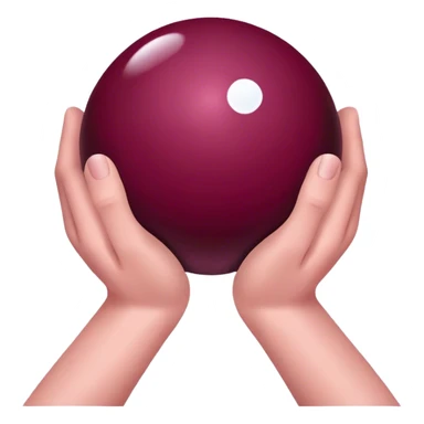 Burgundy color magic ball in your hands sticker