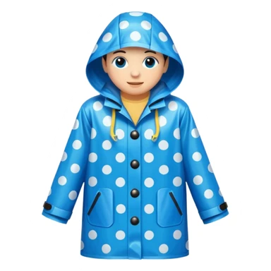 blue polka dot raincoat sticker