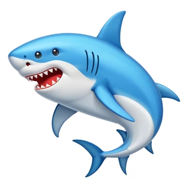 Crea un emoji de un tiburón con zapato azules sticker