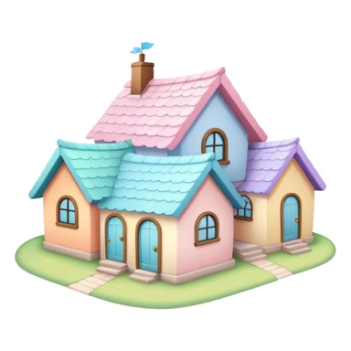 Pastel Roof Cottages sticker
