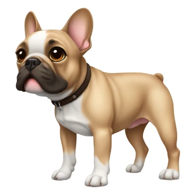 French bulldog light black with brown tan sticker