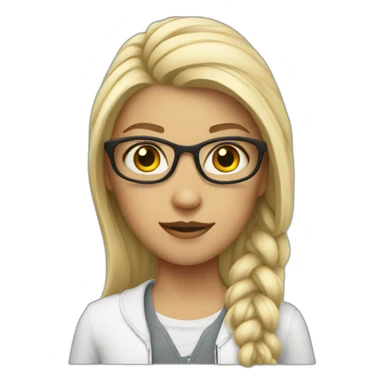 White Geek girl sticker