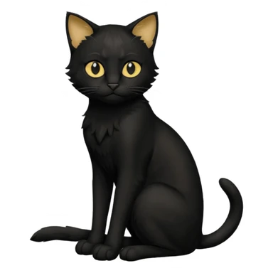 Chat noir peinture mignon assise peinture sticker