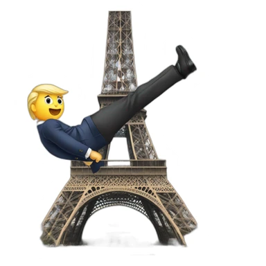 donald trump doing a handstand on the eiffel tower sticker